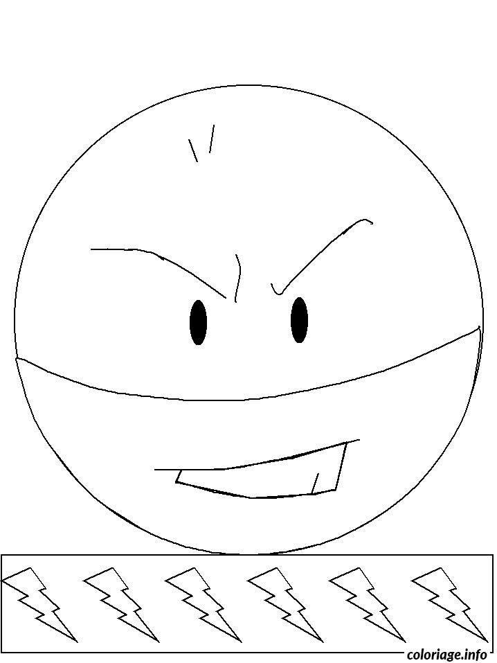 Dessin pokemon 101 Electrode Coloriage Gratuit à Imprimer