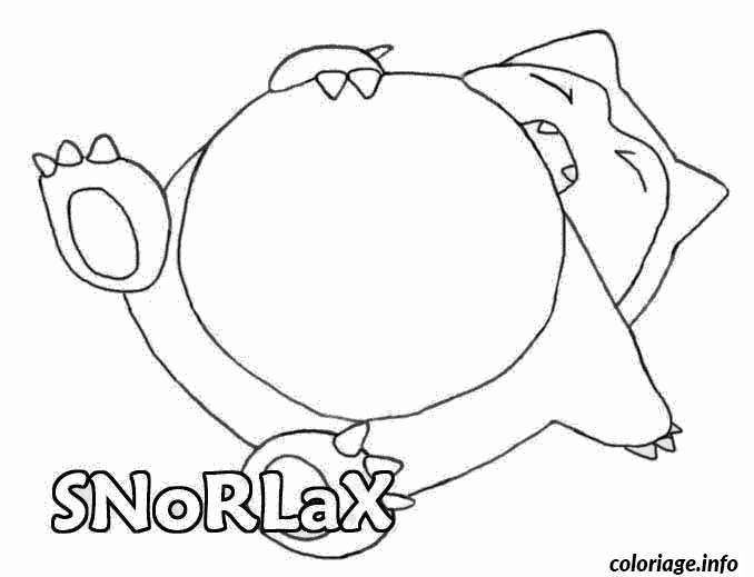 Dessin pokemon 143 Snorlax Coloriage Gratuit à Imprimer