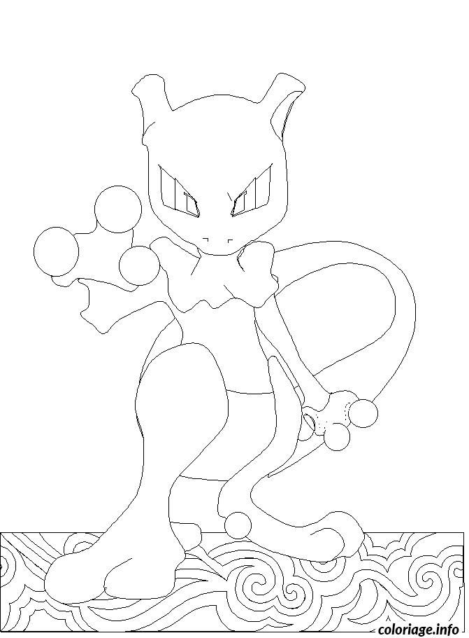 Coloriage Pokemon 150 Mewtwo Bis Dessin à Imprimer