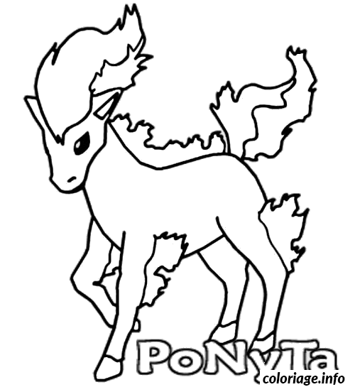 Dessin pokemon 077 Ponyta Coloriage Gratuit à Imprimer