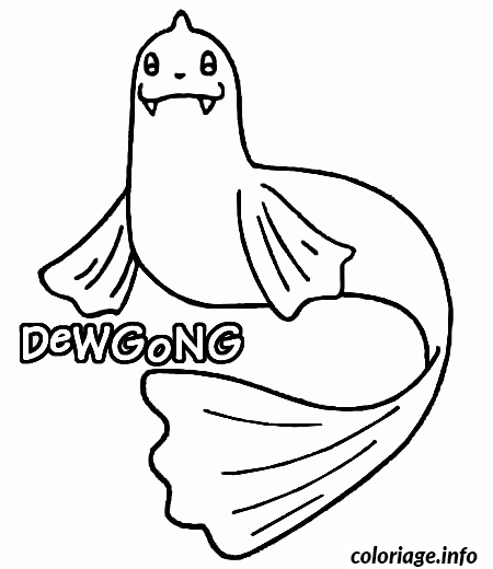 Dessin pokemon 087 Dewgong Coloriage Gratuit à Imprimer