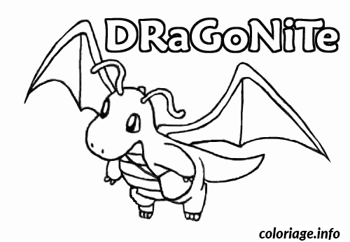 Dessin pokemon 149 Dragonite Coloriage Gratuit à Imprimer
