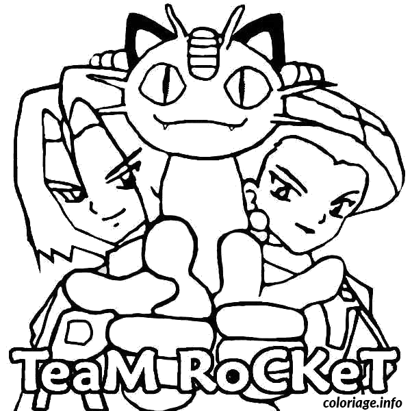 Dessin pokemon Team Rocket Coloriage Gratuit à Imprimer