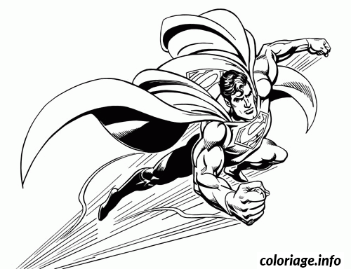 Dessin dessin de Superman qui vole Coloriage Gratuit à Imprimer