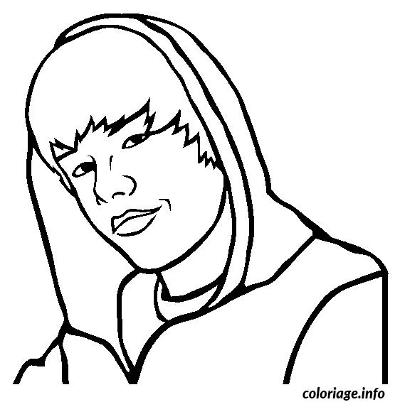 Coloriage Justin bieber clip - Célébrité à imprimer