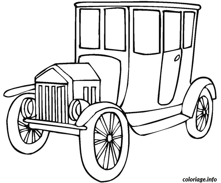 Dessin voiture antique Coloriage Gratuit à Imprimer