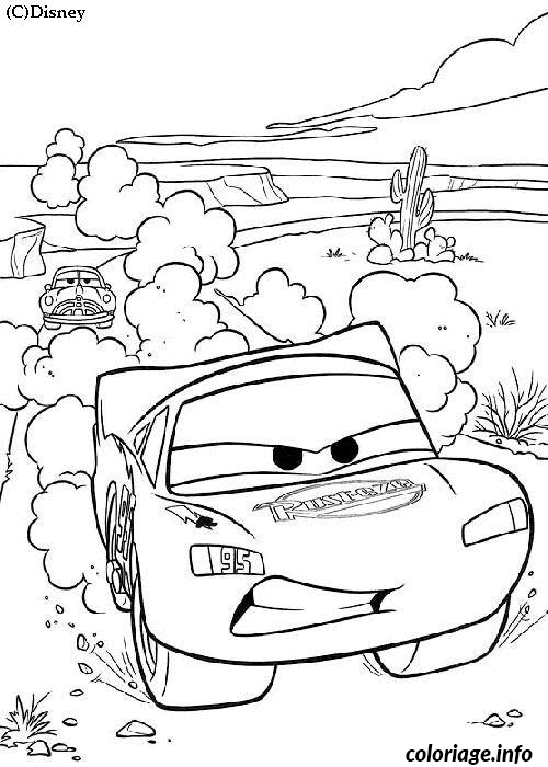 Dessin cars dans le desert Coloriage Gratuit à Imprimer