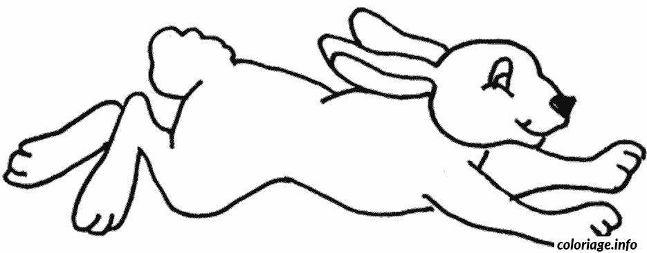 Dessin paques lapin qui court Coloriage Gratuit à Imprimer