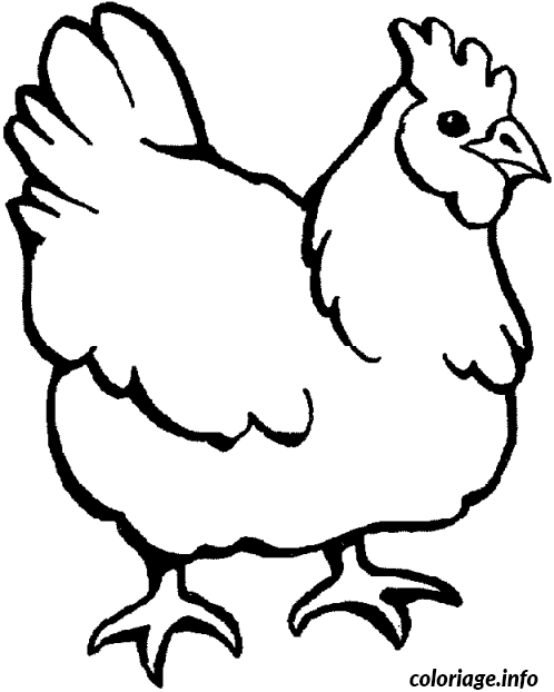 Dessin paques dessin d' une poule Coloriage Gratuit à Imprimer