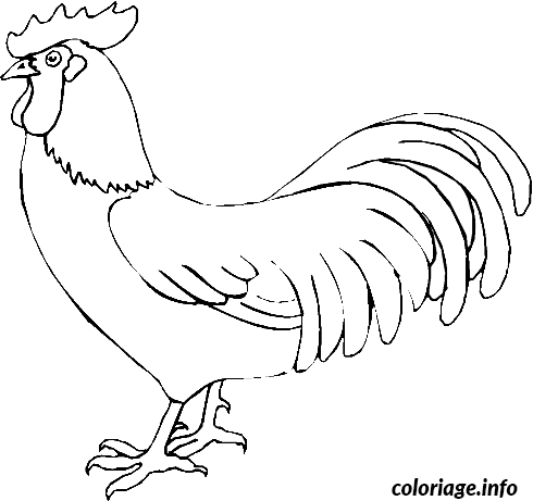 Dessin paques un beau coq a colorier Coloriage Gratuit à Imprimer