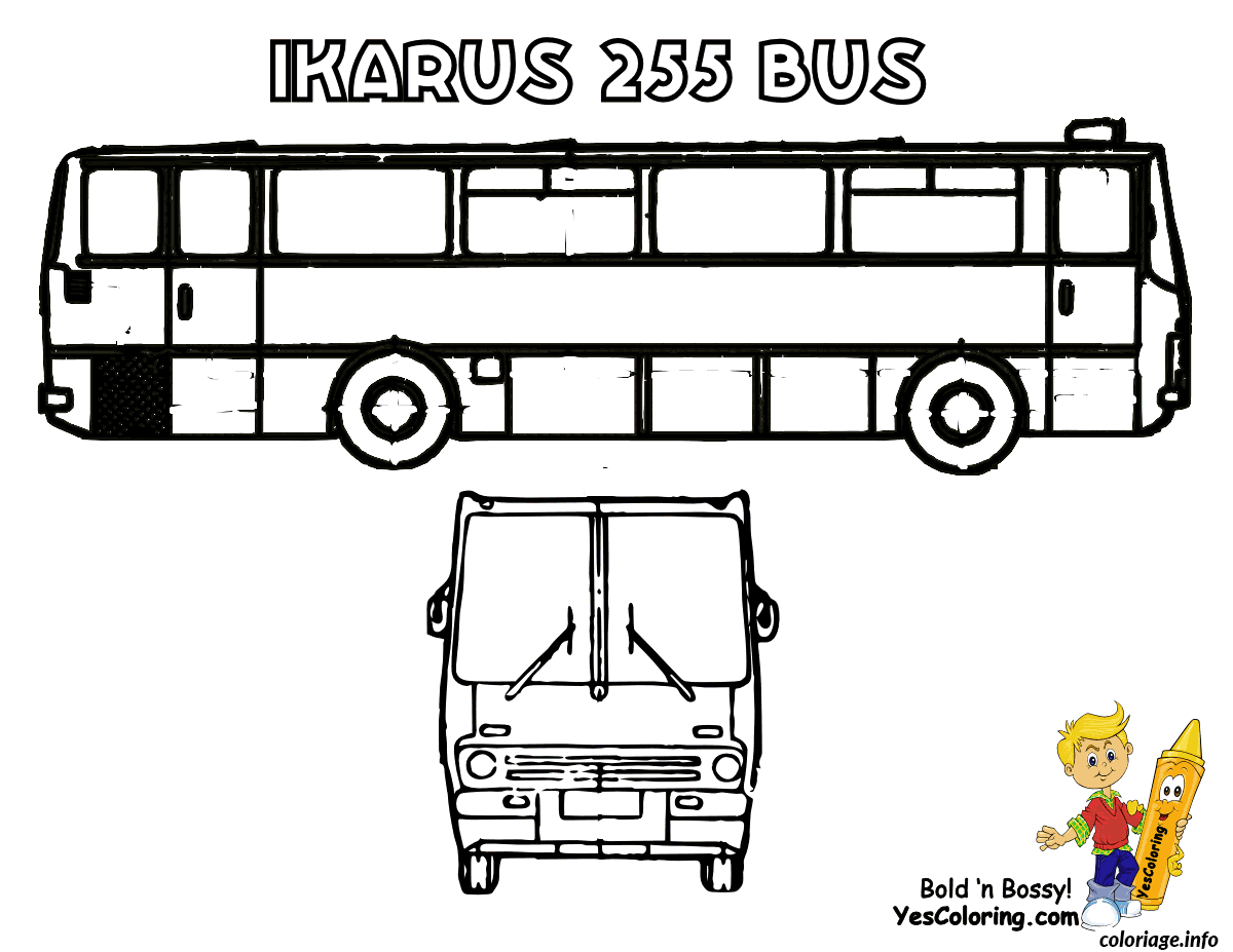 Раскраска автобус Икарус