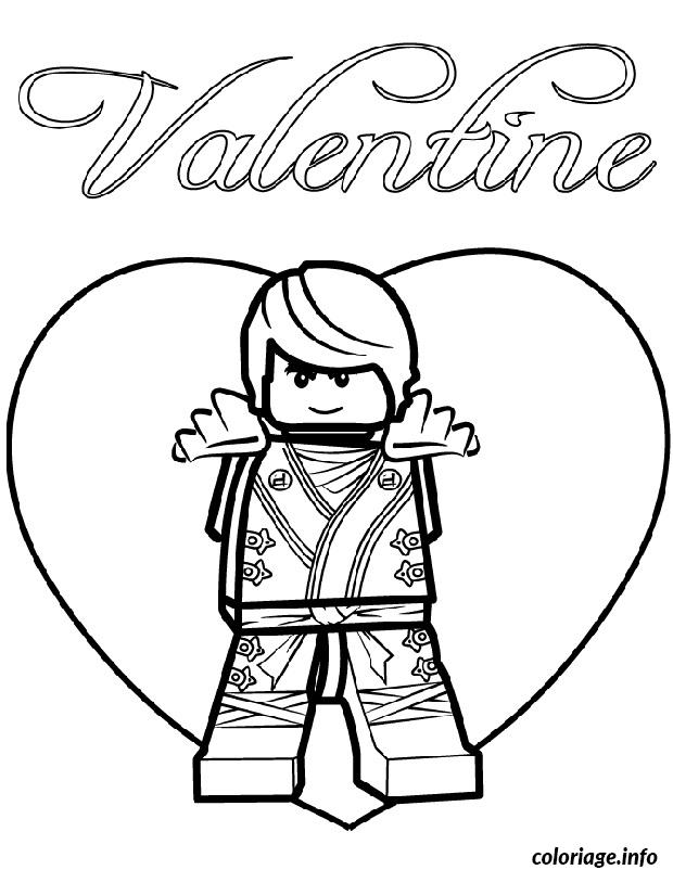 Coloriage Dessin Ninjago Coeur Valentine Dessin à Imprimer