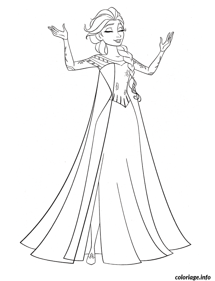 Dessin reine des neiges dessin elsa Coloriage Gratuit à Imprimer