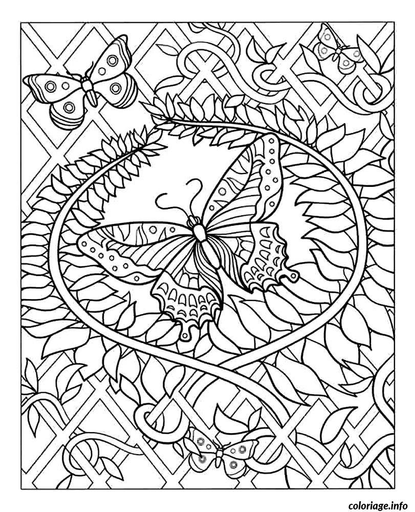 Coloriage Difficile Adulte Papillon Dessin Difficile à imprimer