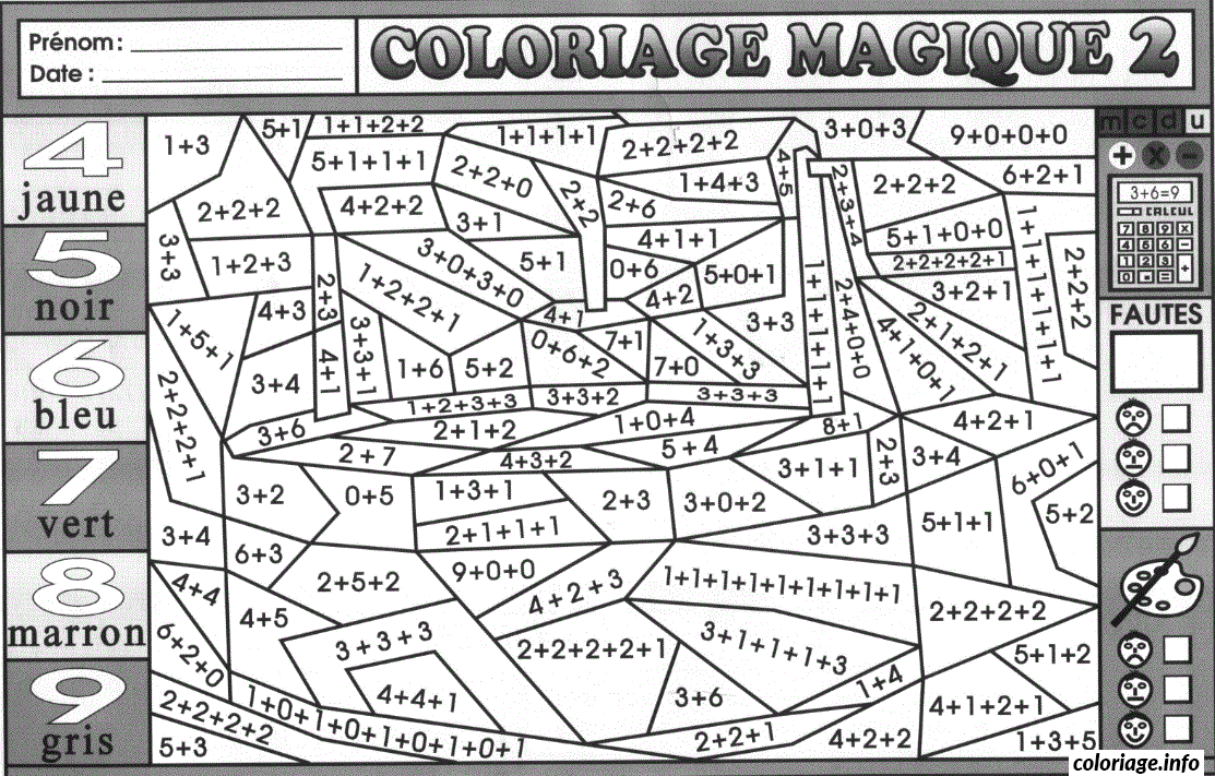 Coloriage Magique Addition 34