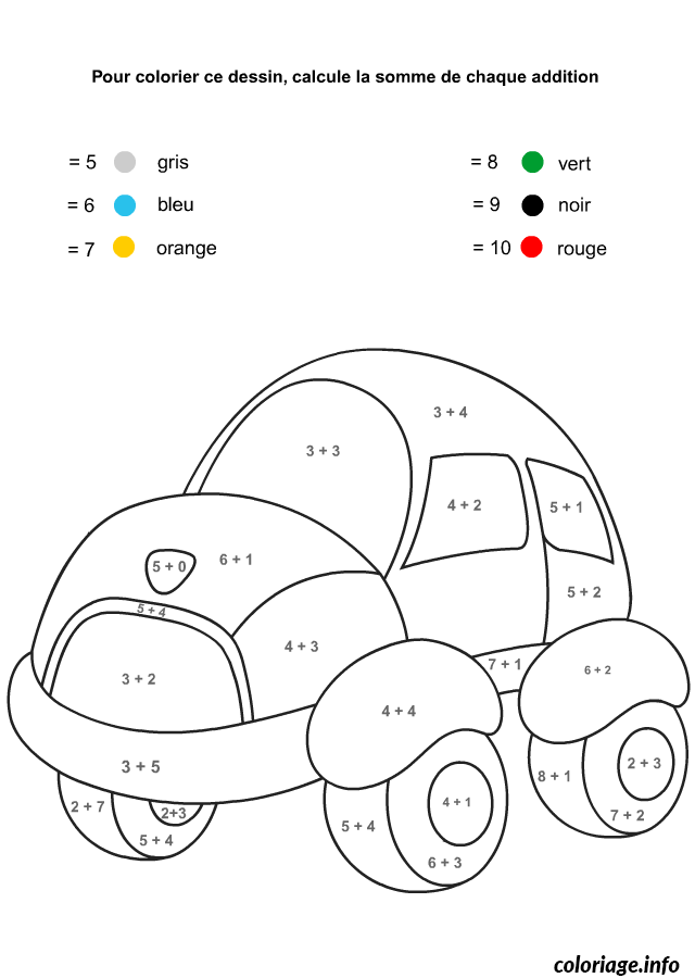 Dessin magique addition 23 Coloriage Gratuit à Imprimer