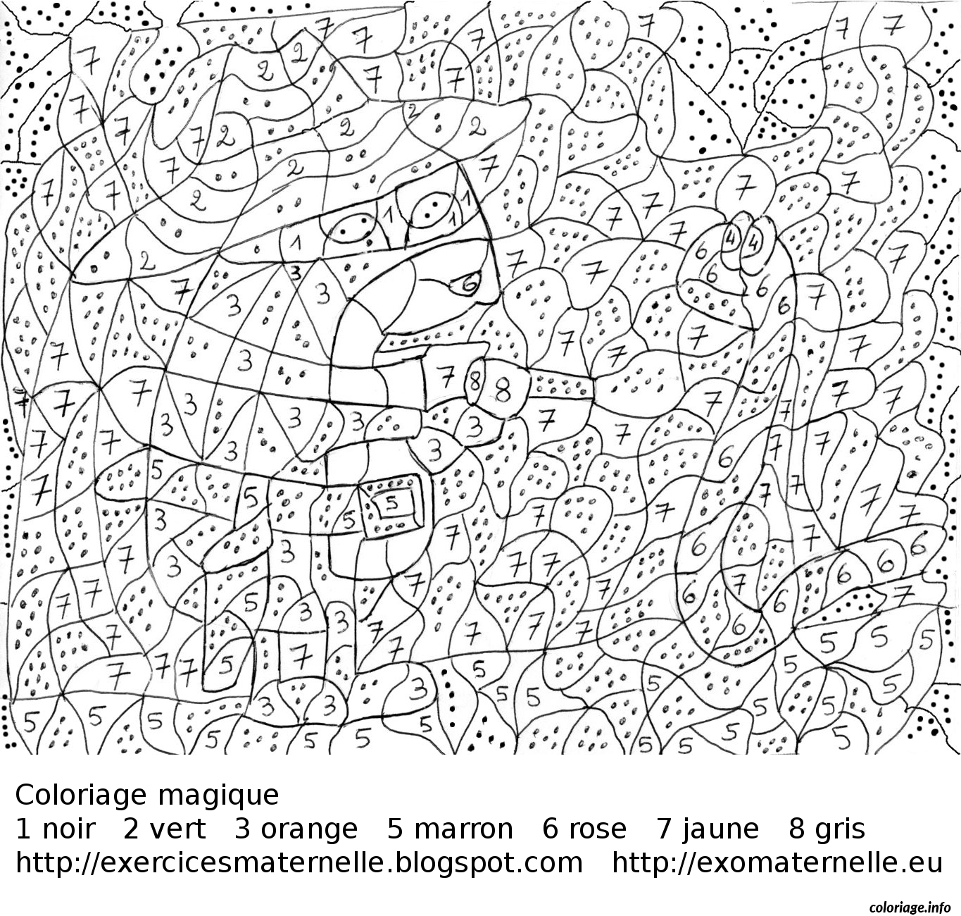 Coloriage magique addition 136  JeColorie.com