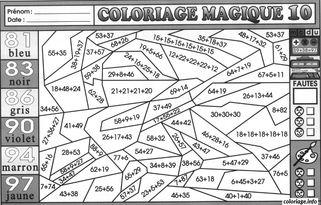 Coloriage Magique Addition 38 Dessin à Imprimer