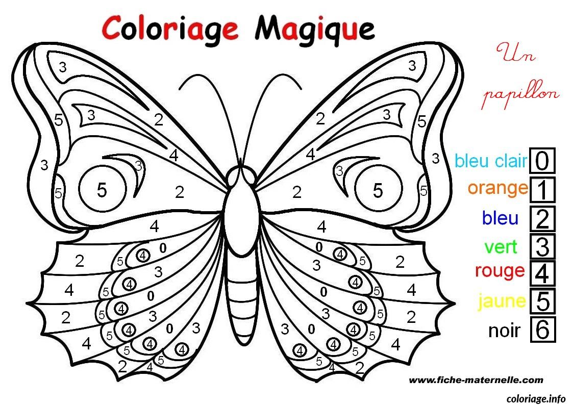 Dessin magique un papillon facile Coloriage Gratuit à Imprimer