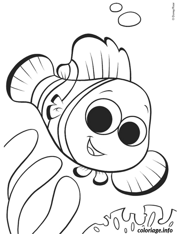 Dessin Le poisson clown Nemo Coloriage Gratuit à Imprimer