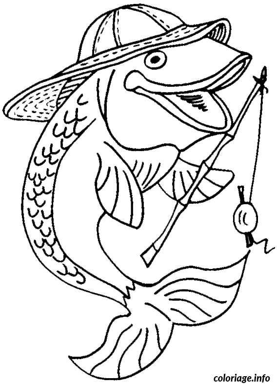 Dessin dessin d un poisson pecheur Coloriage Gratuit à Imprimer
