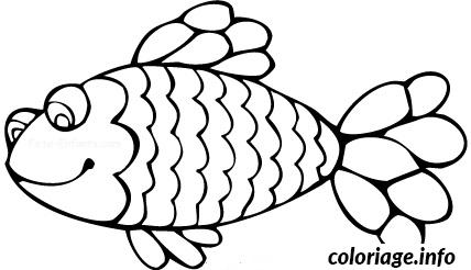 Dessin simple poisson avril Coloriage Gratuit à Imprimer
