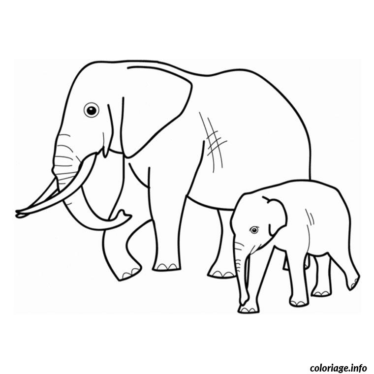 Coloriage Elephants Dessin à Imprimer