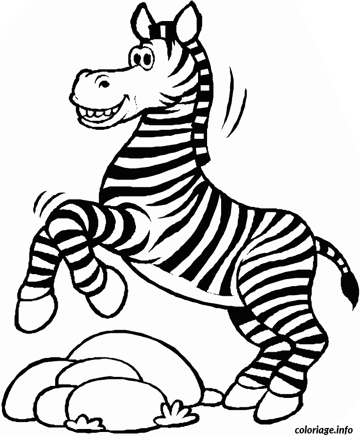Coloriage Zebre Sur Deux Pattes Dessin à Imprimer