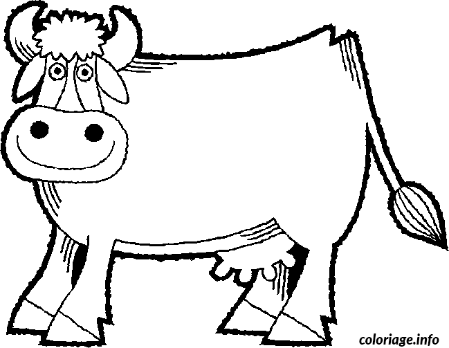 Dessin une jolie vache Coloriage Gratuit à Imprimer