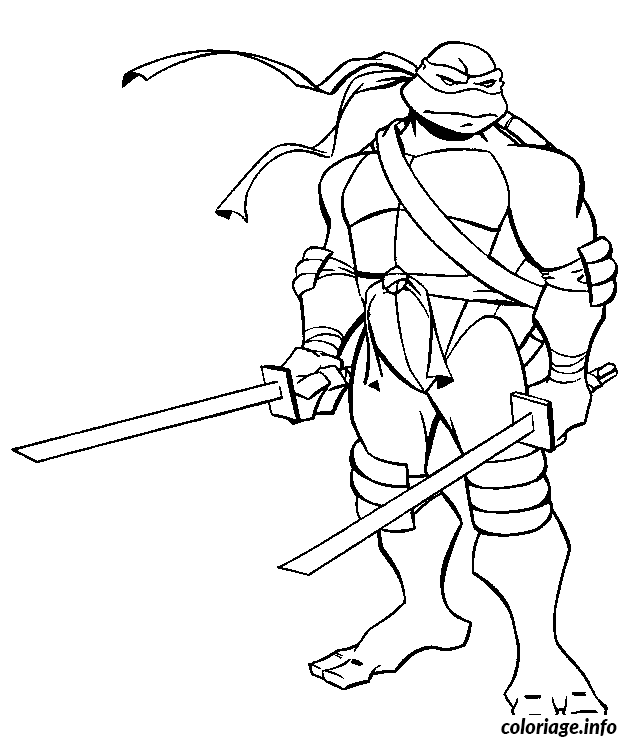 Dessin tortue ninja solitaire Coloriage Gratuit à Imprimer