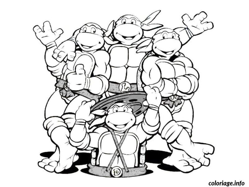 Dessin tortue ninja equipe fantastique Coloriage Gratuit à Imprimer