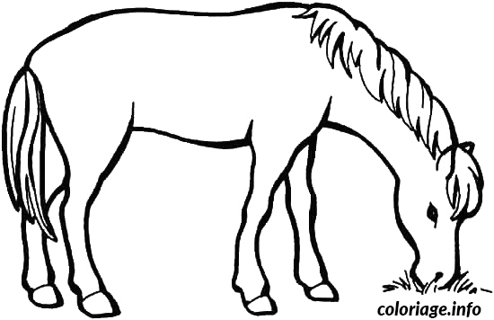 Dessin cheval qui mange Coloriage Gratuit à Imprimer