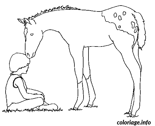 Dessin un cheval avec des taches Coloriage Gratuit à Imprimer