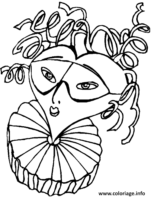 Coloriage Carnaval Visage Masque dessin