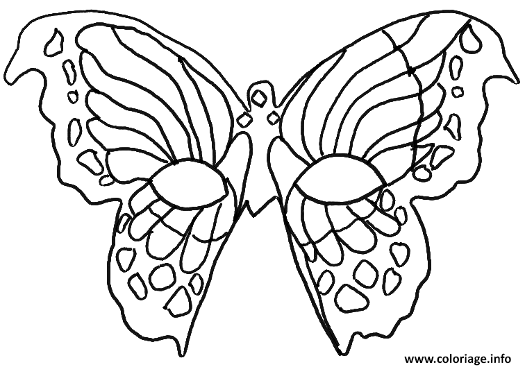 Coloriage Carnaval Masque En Forme De Papillon Dessin à Imprimer