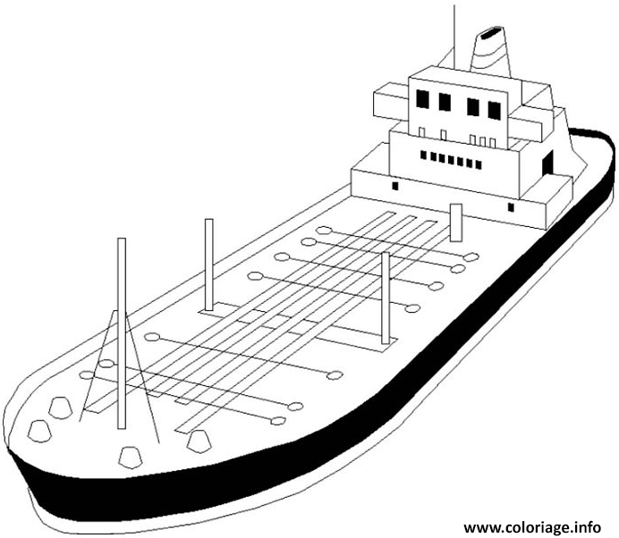 Dessin bateau super petrolier Coloriage Gratuit à Imprimer