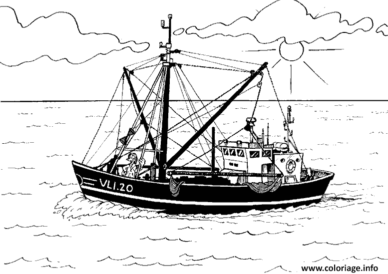 bateau de peche dessin