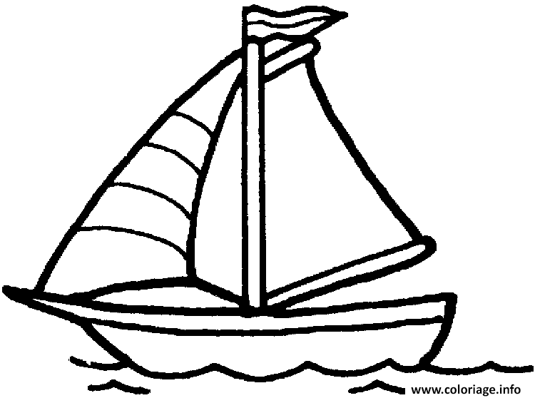 Dessin dessin d un petit navire Coloriage Gratuit à Imprimer