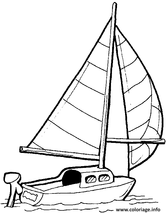 Dessin petit bateau Coloriage Gratuit à Imprimer