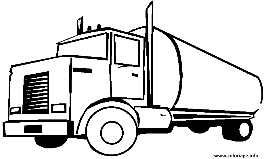 Dessin camion citerne Coloriage Gratuit à Imprimer