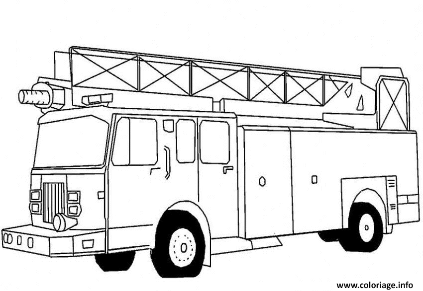 Coloriage Camion De Pompiers Dessin à Imprimer