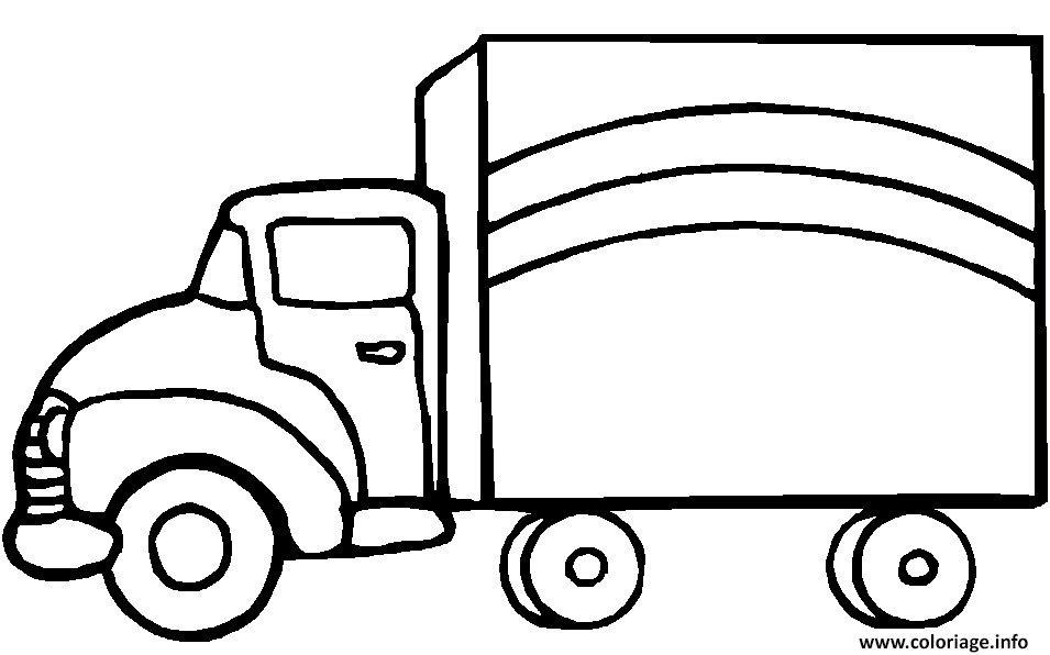 Dessin camion Coloriage Gratuit à Imprimer