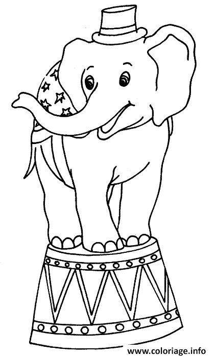 Coloriage Elephant De Cirque Dessin à Imprimer