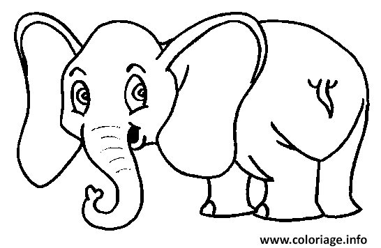 Dessin elephant avec deux grandes oreilles Coloriage Gratuit à Imprimer