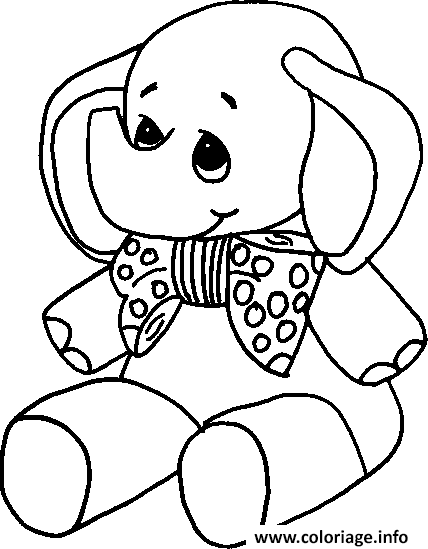 Dessin peluche d elephant Coloriage Gratuit à Imprimer