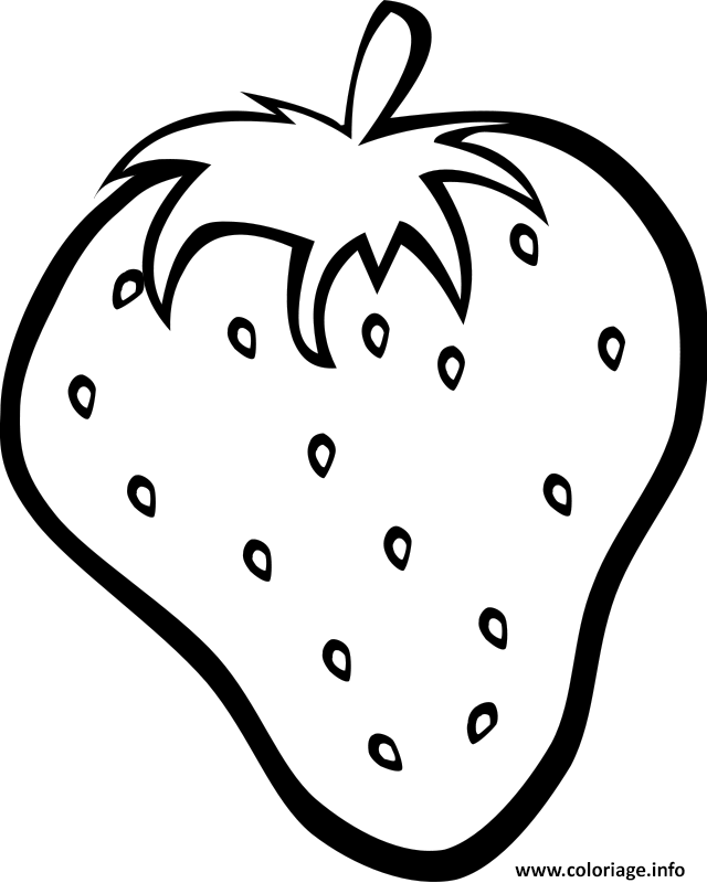 Dessin grande fraise fruit Coloriage Gratuit à Imprimer