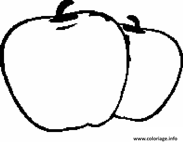 Dessin fruits dessin de deux pommes Coloriage Gratuit à Imprimer