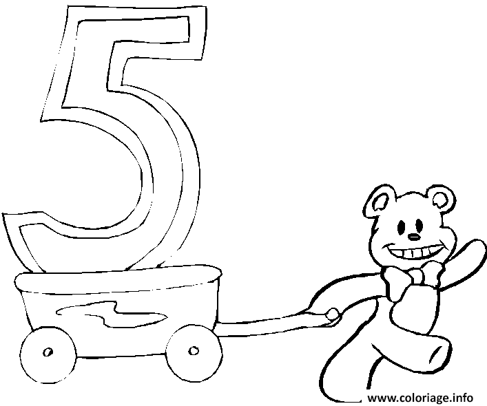 Dessin anniversaire 5 ans Coloriage Gratuit à Imprimer