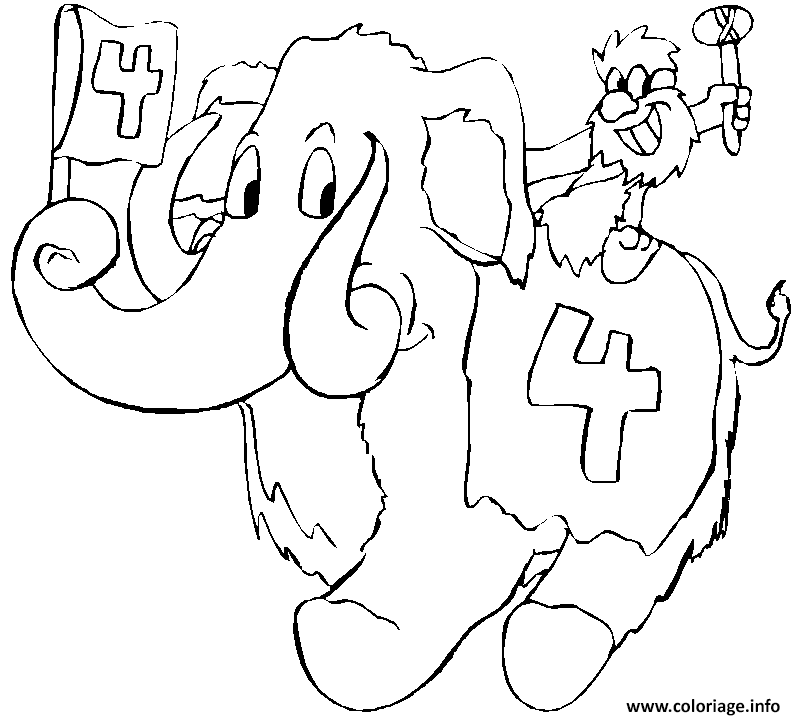 Coloriage Elephant 4 Ans Dessin à Imprimer