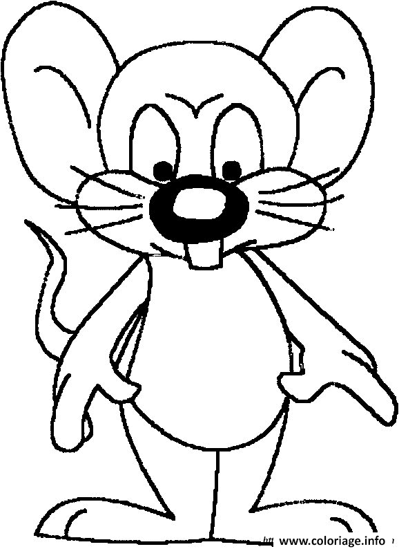 Dessin souris de face Coloriage Gratuit à Imprimer